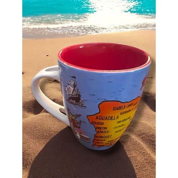 Puerto Rico Map Coffee Mug Souvenir Ceramic Cup San Juan Ponce Arecibo Aguadilla - Picture 5 of 9